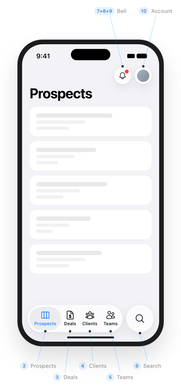 Accounts removed, separate iOS 26 search tab